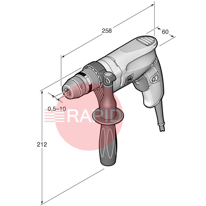 72055261000  FEIN BOP 6mm Rotary Drill w/ Carrying Case - 230v